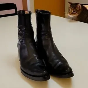 Black ankle boots.